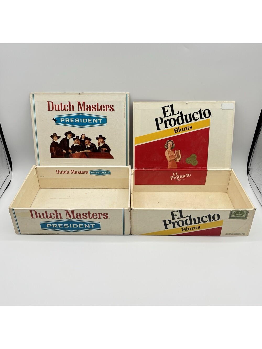 Vintage Empty Cigar Box Lot Dutch Masters President El Producto Blunts Tobacco